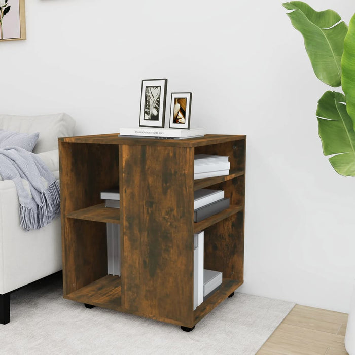 Armadietto con Ruote Rovere Fumo 60x53x72 cm Legno Multistrato 815969