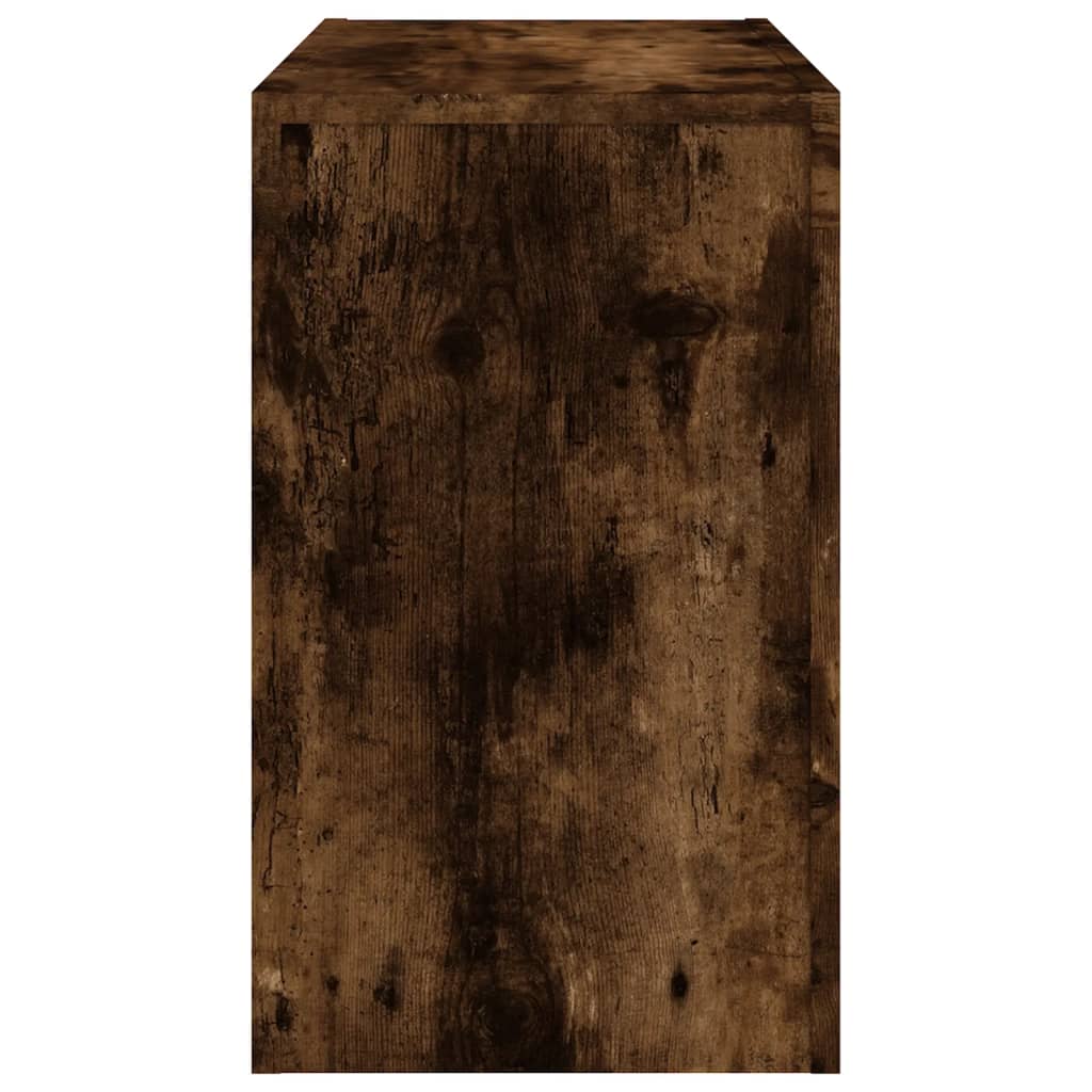 Tavolini Impilabili 3 pz Rovere Fumo in Legno Multistrato 815984