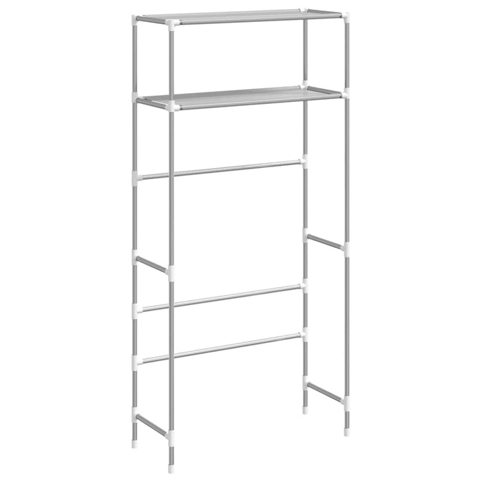 Rastrelliera per Lavatrice a 2 Livelli Grigia 69x28x143cm Ferro 343132