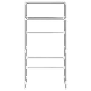 Rastrelliera per Lavatrice a 2 Livelli Grigia 69x28x143cm Ferro 343132