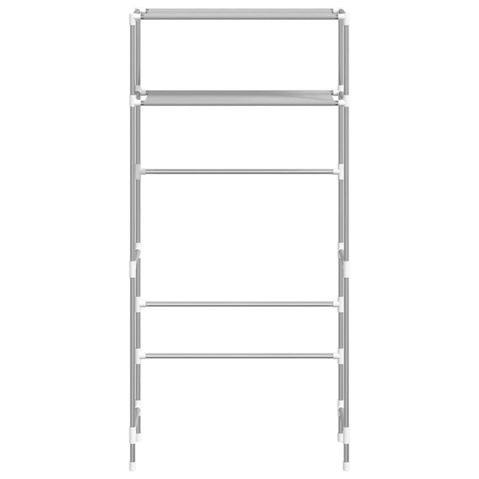 Rastrelliera per Lavatrice a 2 Livelli Grigia 69x28x143cm Ferro 343132