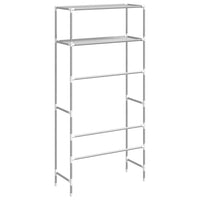 Rastrelliera per Lavatrice a 2 Livelli Grigia 69x28x143cm Ferro 343132