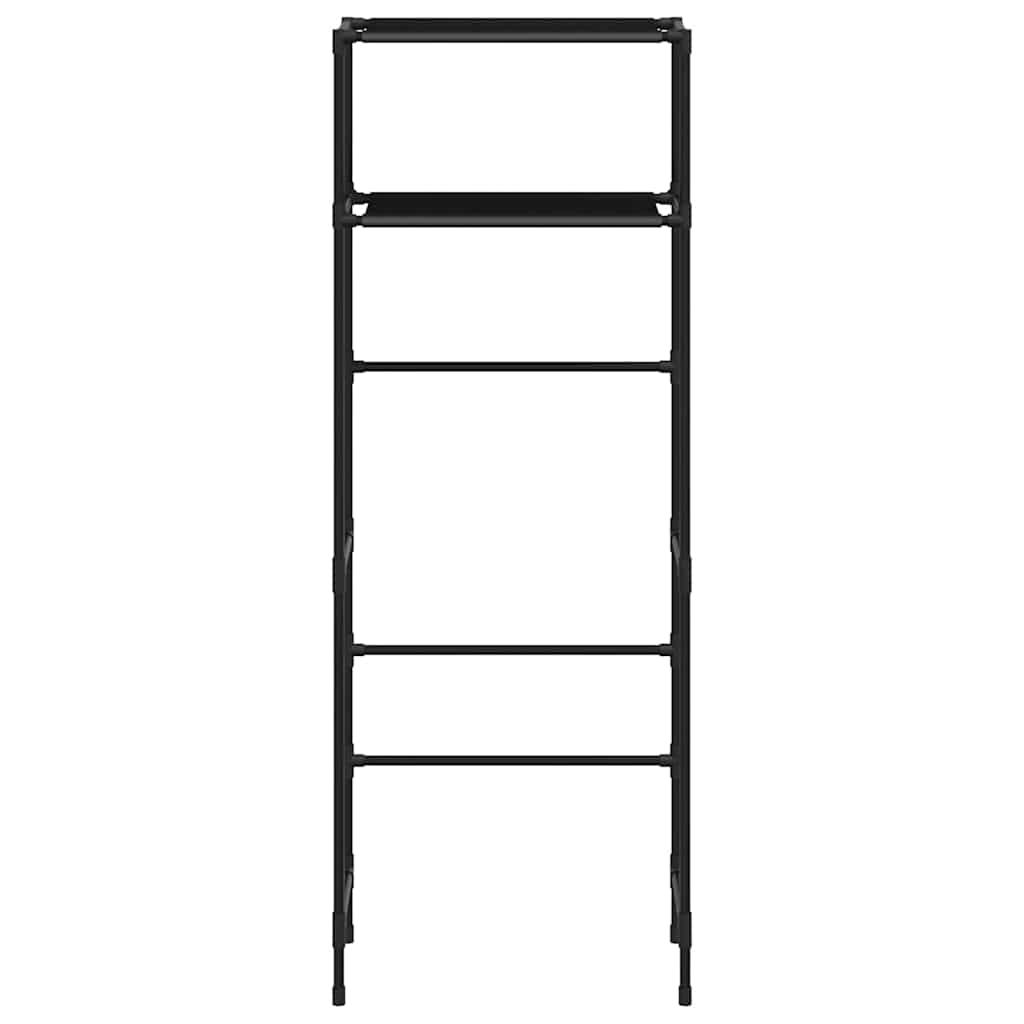 Rastrelliera per Bagno a 2 Livelli Nera 53,5x28x143 cm Ferro cod mxl 52257