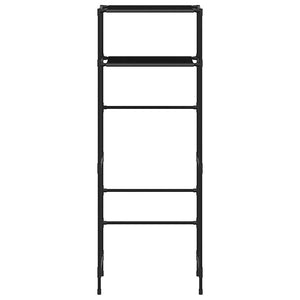 Rastrelliera per Bagno a 2 Livelli Nera 53,5x28x143 cm Ferro cod mxl 52257