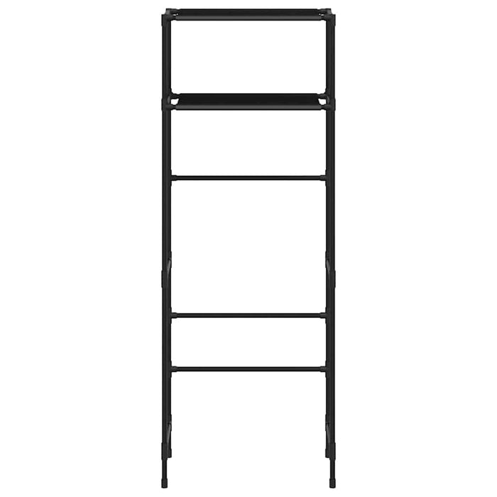 Rastrelliera per Bagno a 2 Livelli Nera 53,5x28x143 cm Ferro cod mxl 52257