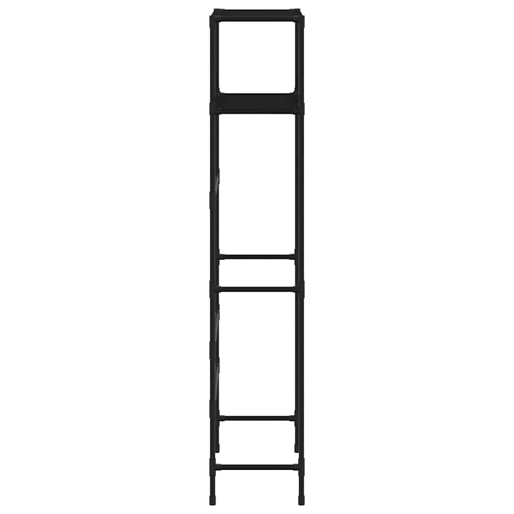 Rastrelliera per Bagno a 2 Livelli Nera 53,5x28x143 cm Ferro cod mxl 52257