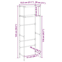 Rastrelliera per Bagno a 2 Livelli Grigia 53,5x28x143 cm Ferro 343134