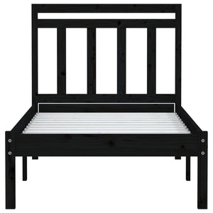 Giroletto Nero 90x190 cm Single in Legno Massello 3100558