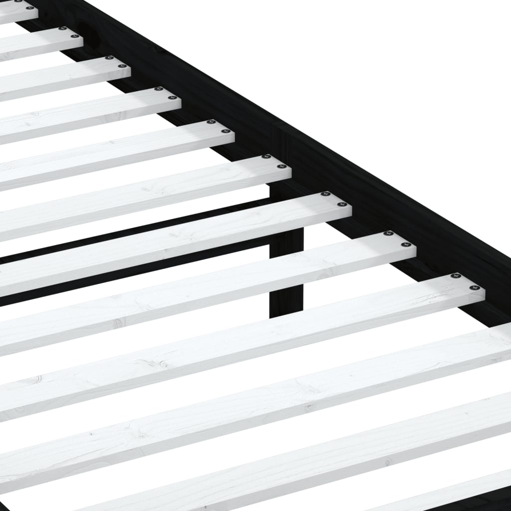 Giroletto Nero 90x190 cm Single in Legno Massello 3100558