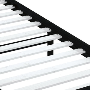 Giroletto Nero 90x190 cm Single in Legno Massello 3100558