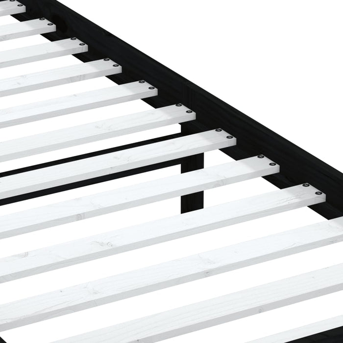 Giroletto Nero 90x190 cm Single in Legno Massello 3100558