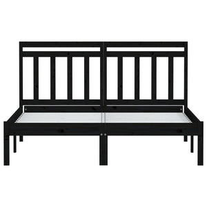 Giroletto Nero in Legno Massello di Pino 140x200 cm 3100593