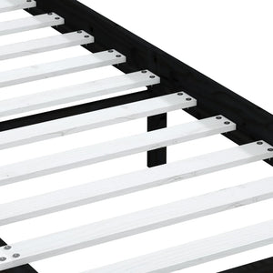 Giroletto Nero in Legno Massello di Pino 140x200 cm 3100593