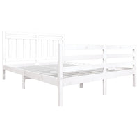 Giroletto-Struttura Letto Bianco in Legno Massello 160x200 cm 437264