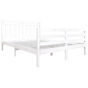Giroletto-Struttura Letto Bianco in Legno Massello 160x200 cm 437264