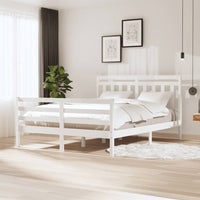 Giroletto-Struttura Letto Bianco in Legno Massello 160x200 cm 437264