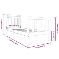 Giroletto Bianco in Legno Massello 90x190 cm 3FT6 Single cod mxl 61639