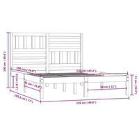 Letto senza Materasso 120x190 cm in Legno Massello di Pino 3100993