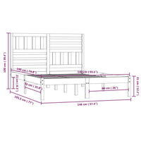 Giroletto Grigio in Legno Massello di Pino 140x190 cm 3101005