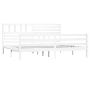 Giroletto-Struttura Letto Bianco in Legno Massello 200x200 cm 189751