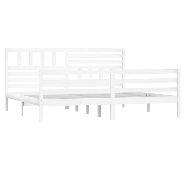 Giroletto-Struttura Letto Bianco in Legno Massello 200x200 cm 189751