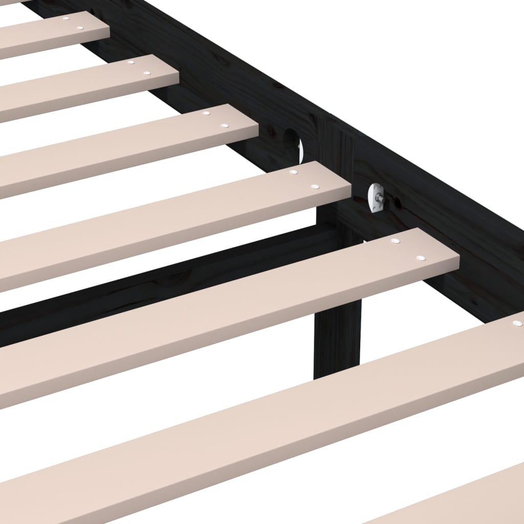 Giroletto Nero in Legno Massello 160x200 cm 3101167