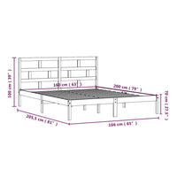 Giroletto Grigio in Legno Massello di Pino 160x200 cm 3101230