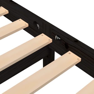 Giroletto Nero in Legno Massello di Pino 90x200 cm 3101272