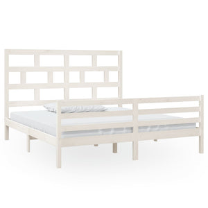 Giroletto-Struttura Letto Bianco in Legno Massello 180x200 cm Super King 804297
