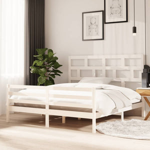 Giroletto-Struttura Letto Bianco in Legno Massello 180x200 cm Super King 804297