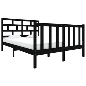 Giroletto Nero Legno Massello Pino 120x190 cm 4FT Small Double cod mxl 62262