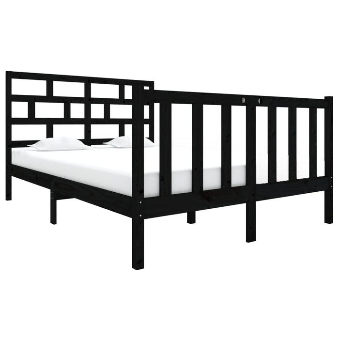 Giroletto Nero Legno Massello Pino 120x190 cm 4FT Small Double cod mxl 62262