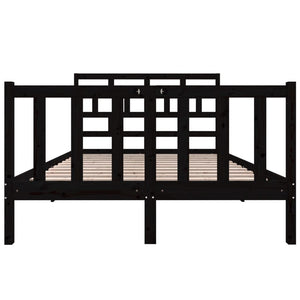 Giroletto Nero in Legno Massello di Pino 140x190 cm 3101332