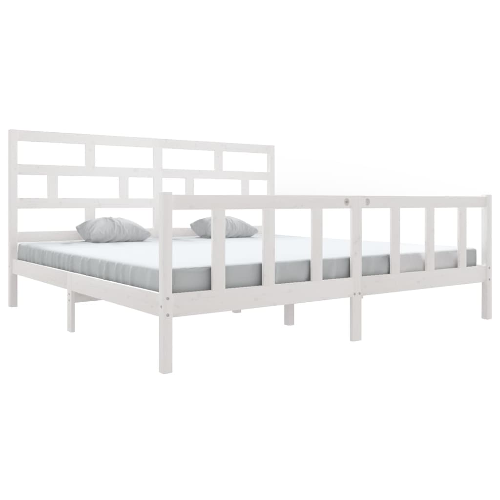 Giroletto-Struttura Letto Bianco in Legno Massello 180x200 cm Super King 374746