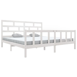 Giroletto-Struttura Letto Bianco in Legno Massello 180x200 cm Super King 374746