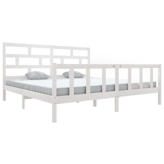 Giroletto-Struttura Letto Bianco in Legno Massello 180x200 cm Super King 374746