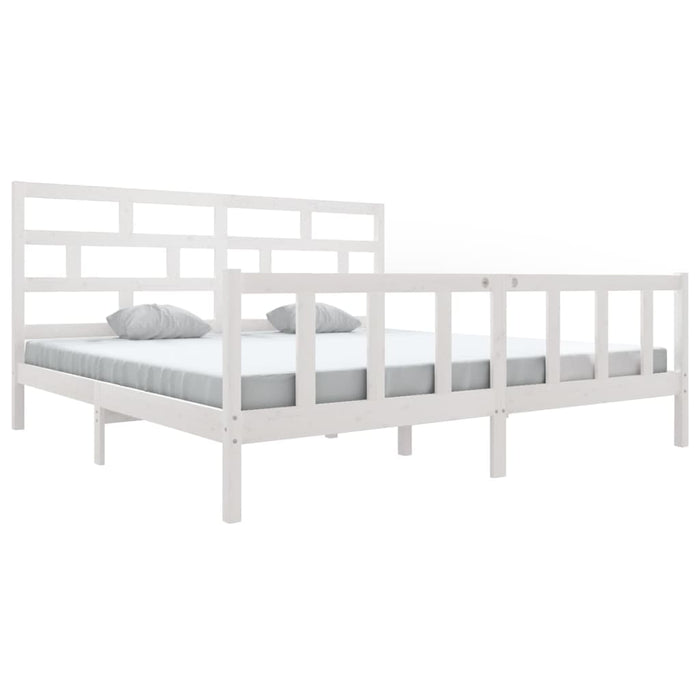 Giroletto-Struttura Letto Bianco in Legno Massello 180x200 cm Super King 374746