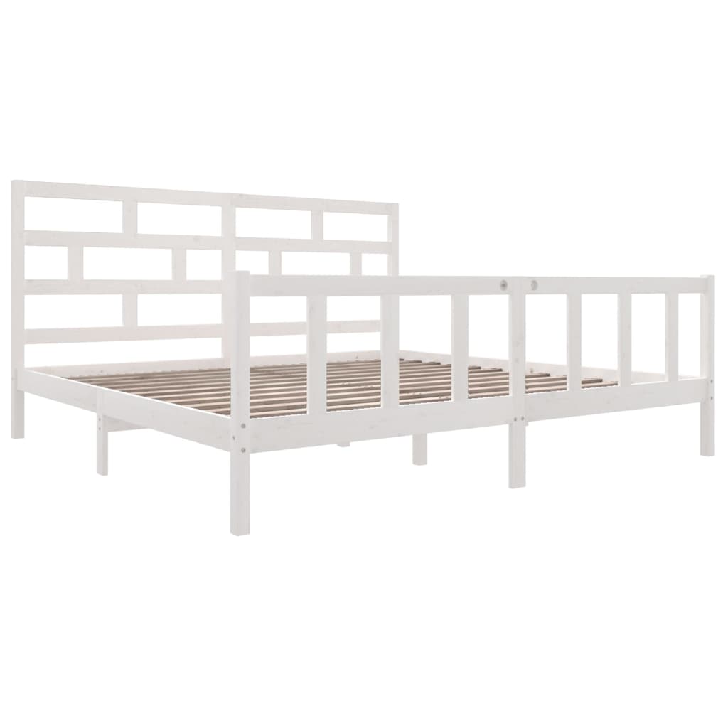 Giroletto-Struttura Letto Bianco in Legno Massello 180x200 cm Super King 374746