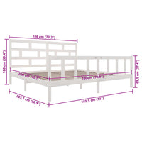 Giroletto-Struttura Letto Bianco in Legno Massello 180x200 cm Super King 374746