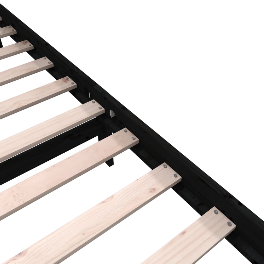 Giroletto Nero in Legno Massello di Pino 200x200 cm 3101372