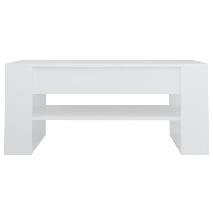 Tavolino da Salotto Bianco 102x55x45 cm in Legno Multistrato 810899