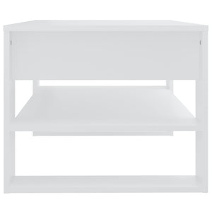 Tavolino da Salotto Bianco 102x55x45 cm in Legno Multistrato 810899
