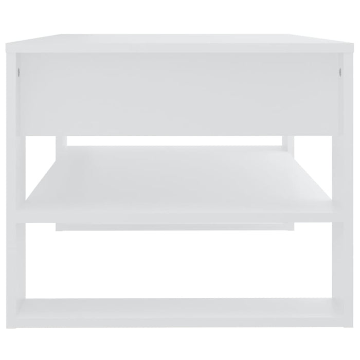 Tavolino da Salotto Bianco 102x55x45 cm in Legno Multistrato 810899