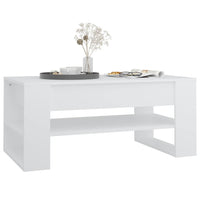 Tavolino da Salotto Bianco 102x55x45 cm in Legno Multistrato 810899
