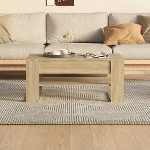 Tavolino da Salotto-Tavolino da soggiorno-Tavolo Rovere Sonoma 102x55x45cm Legno Multistrato