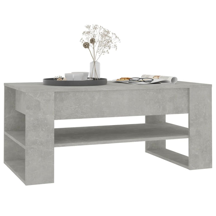 Tavolino Salotto Grigio Cemento 102x55x45 cm Legno Multistrato cod mxl 62335