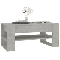 Tavolino Salotto Grigio Cemento 102x55x45 cm Legno Multistrato 810903