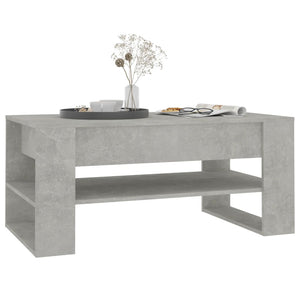 Tavolino Salotto Grigio Cemento 102x55x45 cm Legno Multistrato 810903
