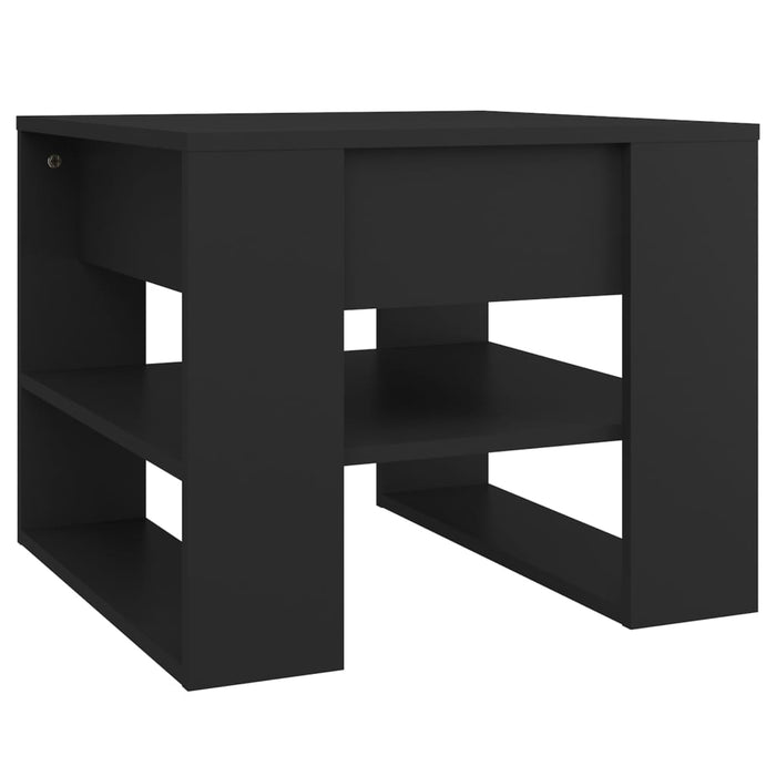 Tavolino da Salotto Nero 55,5x55x45 cm in Legno Multistrato 810909
