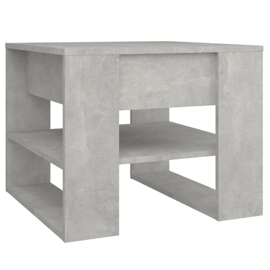 Tavolino Salotto-Tavolino da soggiorno-Tavolo Grigio Cemento 55,5x55x45 cm Legno Multistrato